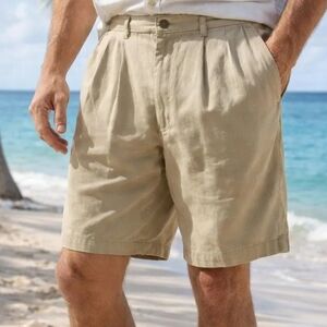 Tommy Bahama, Men's Classic Pleated Beach Shorts - Beige